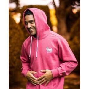 GOAT USA Unisex Cardinal Red Cotton Pink Hoodie Hooded Sweatshirt Size XS